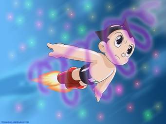 An image of Astroboy flying.